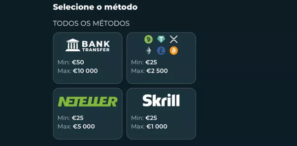 Deposite com Visa, Skrill, Neteller e mais Rokubet Casino